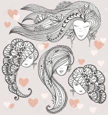 Start braiding the side portion of the hair. Sketches Of Girls With Different Hairstyles Curls Waves And Flowers In Her Hair Vector Illustration In Doodle Style Royalty Free Cliparts Vectors And Stock Illustration Image 67889917