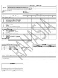 Pada aplikasi penilaian prestasi kerja (ppk) online, terdapat 5 (lima) user/pengguna utama aplikasi. Contoh Formulir Penilaian Prestasi Kerja Karyawan