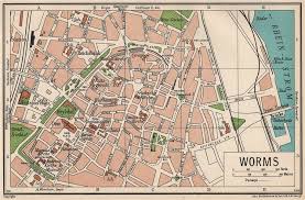 Details About Worms Vintage Town City Map Plan Germany 1933 Old Vintage Chart