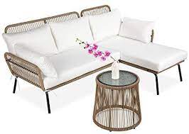 Amazon Com Best Choice Products Outdoor Rope Woven Sectional Patio Furniture L Shaped Conversatio Sectional Patio Furniture Conversation Sofa L Shape Sofa Set