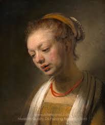Rembrandt Van Rijn Young Woman with a Red Necklace Painting Reproductions,  Save 50-75%, Free Shipping, ArtsHeaven.com