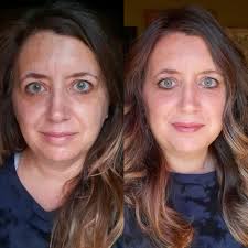 Using the small compact and 2 brushes I just posted, here is my before and  after pic. Anyone who knows me, knows I am not a makeup girl, but this is so