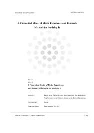 Tu vas devoir retrouver tous les mots d'une grille grã¢ce aux dã©finitions. Pdf A Theoretical Model Of Media Experience And Research Methods For Studying It