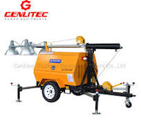 Perkins 403D-11g Engine 4*1000W Metal Halide Floodlights Mobile Lighting  Tower