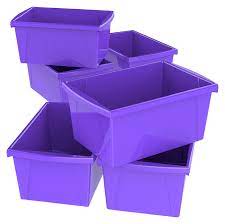 Therefore, you can use it to store up to 11 gallons of content without any concern. Storex Classroom Storage Bin 5 1 2 Gallon Purple Pack Of 6