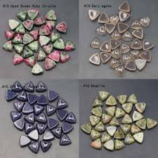 10pcs Crystal Triangle Cabochon Gemstone Flatback CAB Tiger Eye/rose  Quartz/amethyst/opalite/agate/jade/aventurine/turquoise/