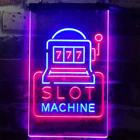 ADVPRO Slot Machine 777 Game Room Dual Color LED Neon Sign Blue & Red 16" x  24" st6s46-i2943-br - Amazon.com