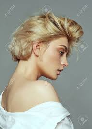 Find a short hair look for every hair texture — pixie cuts, lobs, bobs, and more. Face Profile Of Blonde Woman With Short Hair Stock Photo Picture And Royalty Free Image Image 140011674
