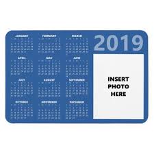 Custom Photo 2019 Calendar Magnet Blue Zazzle Com Magnetic Calendar Custom Photo Blue Calendar