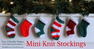 Ann norling knitted christmas stockings #1018 (angel, santa face, tree with presents & noel). Mini Knit Stockings For 2 Needles Free Knitting Pattern