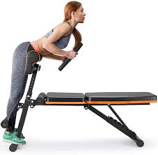 The bench can also be used to perform multiple abdominal exercises. Buy Perlecare Adjustable Weight Bench For Full Body Workout All In One Durable Exercise Bench Holds Up To 772 Lbs Foldable Flat Incline Decline Workout Bench With Two Exercise Bands For Home Gym Online In