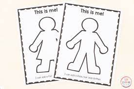 Even if you have a color printer, i prefer the black and white version which the kids can color in themselves. All About Me Activities And Printables