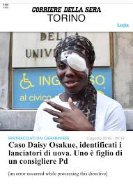 Daisy sta per daisy osakue che al terzo lancio della gara di qualificaz­ione olimpica del disco pareggia il record italiano di agnese maffeis: Antonio Bordin On Twitter Renzi Daisyosakue E Stata Selvaggiamente Picchiata Da Schifosi Razzisti Rulajabral Daisy Osakue E Stata Picchiata Da Un Gruppo Di Neonazisti In Italia Enrico Mentana Basta Negare Il