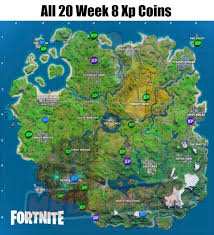 Fortnite chapter 2 season 3 also has hidden xp coins, just like in season 1 and 2 of chapter 2! All 20 Xp Coins For Week 8 Purple Blue And Green Fortnite Chapter 2 Season 2 Fortnitebr
