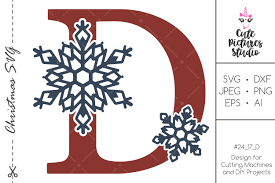 Download Christmas Monogram Svg Snowflake Letter D Svg Dxf Png 383624 Svgs Design Bundles
