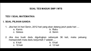 Ayo kita perhatikan pembahasan berikut ini mengenai soal dan kunci jawaban dari soal tes potensi akademik masuk sma/smk tahun ajaran 2021. Kumpulan Soal Dan Kunci Jawaban Tes Seleksi Masuk Smp Mts Terbaru