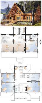 Log Style House Plan 64969 With 4 Bed 3 Bath Log Home Plans Cabin Floor Plans Log Homes