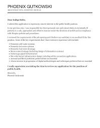 Public Health Cover Letter | Velvet Jobs