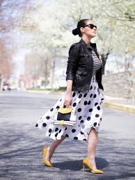 Black And Yellow Skirt Outfit Mixing Stripes Polka Dots Bittersweet Colours Yellow Skirt Outfits Polka Dots Outfit Dot Skirt Outfit