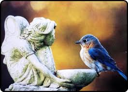 An Angel And A Bluebird Perfect Blue Bird Angel Statues Birds