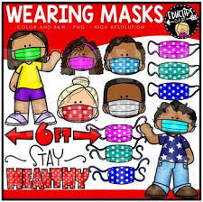 Wearing Masks Clip Art Set Educlips Clipart In 2020 Clip Art Freebies School Posters Clip Art