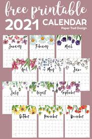 2021 Free Printable Calendar Floral Paper Trail Design In 2020 Free Printable Calendar Calendar Printables Printable Calendar Template