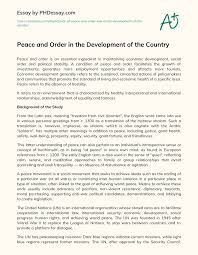 A good position paper does not only inform the reader of the. Peace And Order In The Development Of The Country Phdessay Com