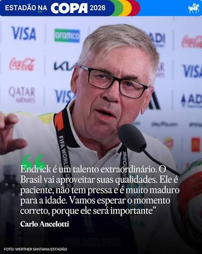 SERÁ QUE TEREMOS ENDRICK CONTRA O HAITI? 👀 ⁣ ⁣ Questionado sobre a possibilidade de utilizar o atacante de 19 anos no jogo contra o Haiti, Carlo Ancelotti afirmou que todos precisam