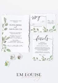Olive Branch Printable Wedding Invitation Set Instant Download Garden Wedding Invitation Wedding Invitation Template Instant Download Wedding Invitations Wedding Invitation Sets Beautiful Wedding Stationery