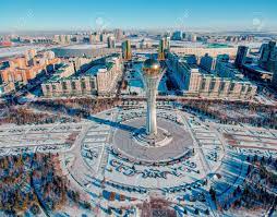 One can experience all four seasons on the territory of kazakhstan with frosty winter, blossoming spring, heating summer and scarlet autumn. Astana Kazakhstan Aerial View On The Center Of The City Near Stock Photo Picture And Royalty Free Image Image 118865194