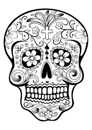 El Dia De Los Muertos Day Of The Dead Coloring Page Skull 1 Image With Skull Skull Coloring Pages Coloring Pages Coloring Pictures