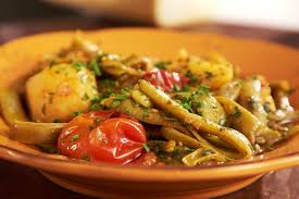 Fasolakia Yiahni Green Beans In Tomato Sauce Greek Food Greek Cooking Greek Recipes By Diane Kochilas Recipe In 2020 Greek Recipes Green Bean Recipes Greek Cooking
