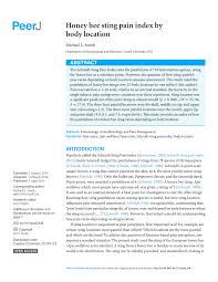 Pdf Honey Bee Sting Pain Index By Body Location