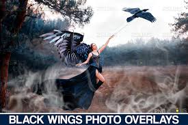 Free angel wings icons in various ui design styles for web and mobile. Realistic Black Angel Wings Photoshop Overlays Filtergrade