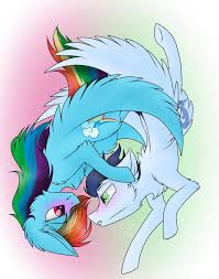 Create your own cutie mark with my little pony cutie mark magic. 2073819 Artist Pegacousinceles Backwards Cutie Mark Blushing Chest Fluff Eye Contact Femal Rainbow Dash And Soarin My Little Pony Pictures Rainbow Dash