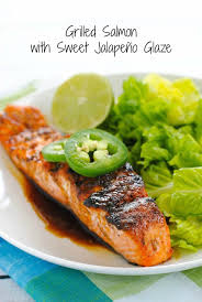 Jika dia tidak mahu makan nasi, maka dia membuat resipi grill salmon. Grilled Salmon With Sweet Jalapeno Glaze Foxes Love Lemons