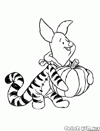 Even the piglet who considers himself a very tiny little creature that is afraid even of his shadow has dressed up and got ready for the night halloween celebration. Coloring Page Piglet On Halloween