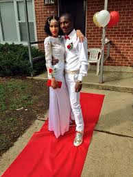 Black And Red Prom Couples All White White Prom Dress Prom Couples Prom