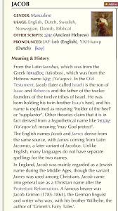 Jamie From The Name James Which Is From The Name Jacob Which Means Holder Of The Heel Or Supplante Hebrew Baby Names Names With Meaning Jacob Name