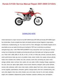 Honda Crf150r Service Manual Repair 2007 2009 By Britta