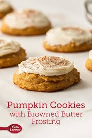 Pumpkin Cookies With Browned Butter Frosting Recipe Pumpkin Cookies Pumpkin Recipes Pumpkin Cookie Recipe