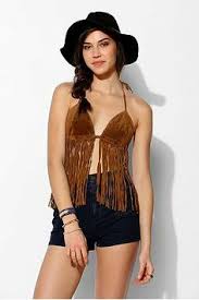 Staring At Stars Festival Suede Fringe Bra Top Boho Bikini Top Staring At Stars Bra Tops