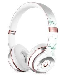 White And Green Marble Surface Full Body Skin Kit For The Beats By Dre Solo 3 Wireless Headphones Accessoires De Telephone Casque Musique Casques Beats