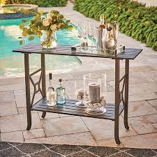 Ellicott Metal Console Table Outdoor Console Table Patio Furniture For Sale Metal Console Table