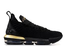 The shoe's black battleknit 2.0 upper is accented by a metallic gold swoosh, with a floral pattern on the laces and inner lining. Lebron 16 I M King Nike Bq5969 007 Black Metallic Gold Black Flight Club