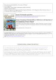 The arizona office of pest management should be contacted for information concerning termite treatment history. Pdf Farmers Perceptions Of Pesticide Efficacy Reflections On The Importance Of Pest Management Practices Adoption