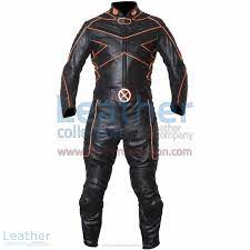 X Men Motorcycle Racing Leather Suit With Orange Piping Motorcycle Racing Suit X Men Suit Https Motorcycle Motorcycle Leathers Suit Mens Suits Racing Suit