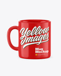 Download Glossy Coffee Cup Mockup In Cup Bowl Mockups On Yellow Images Object Mockups PSD Mockup Templates