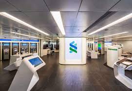 Standard Chartered Bank Des Voeux Road Retail Branch Bank Interior Design Bank Design Lobby Interior Design