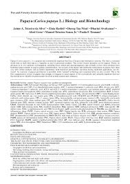 Pdf Papaya Carica Papaya L Biology And Biotechnology